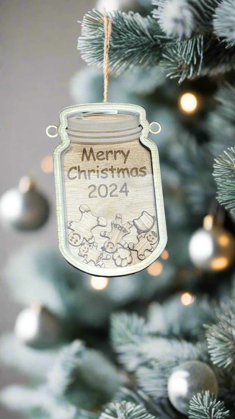 Gingerbread Mason Jar Family Ornament