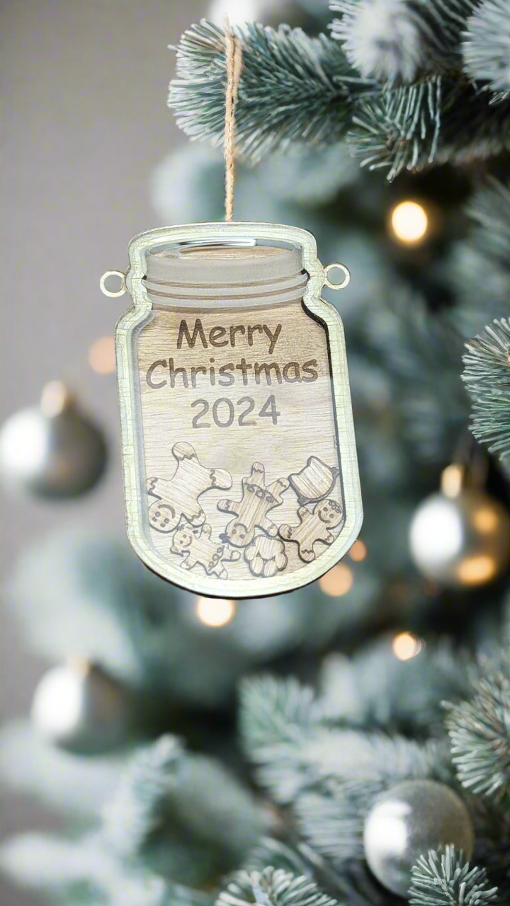 Gingerbread Mason Jar Family Ornament