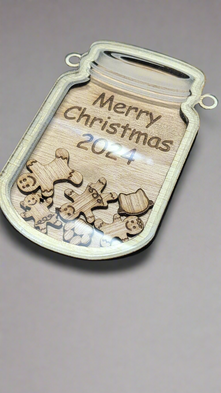 Gingerbread Mason Jar Family Ornament