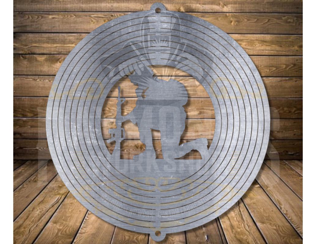 Kneeling Soldier Wind Spinner – Raymond's Workshop